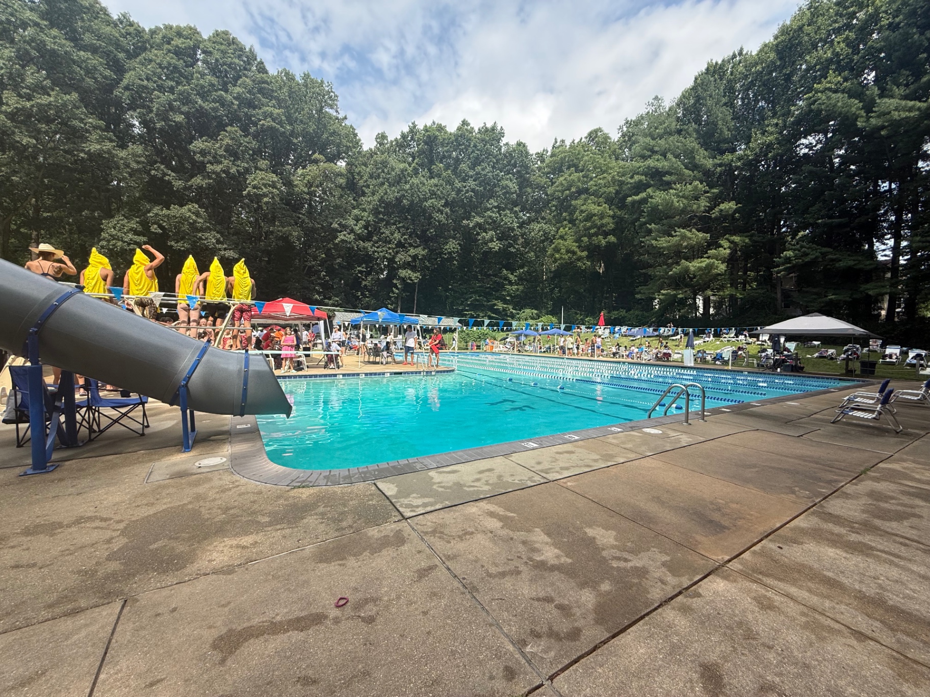 Lifeguard overlooking Twin Farms Pool on a sunny summer afternoon